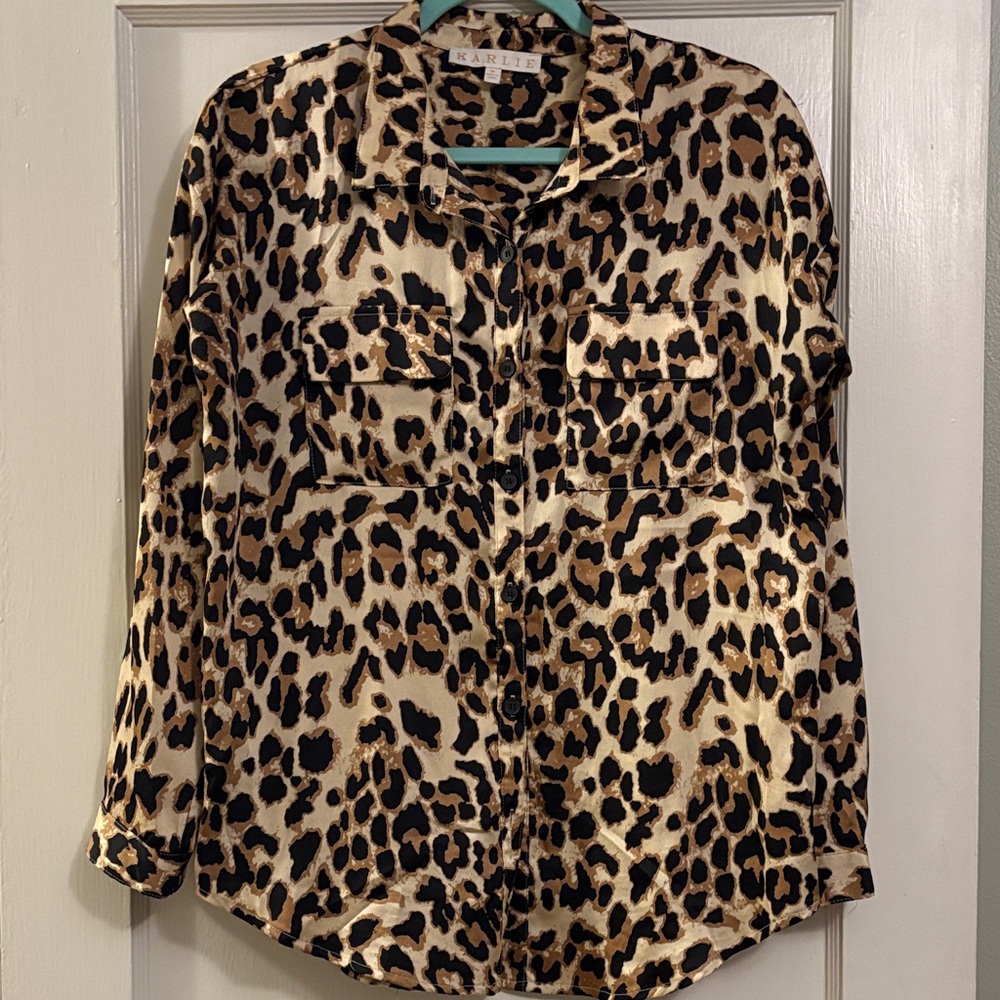 Karlie Leopard Print Button-Down Shirt